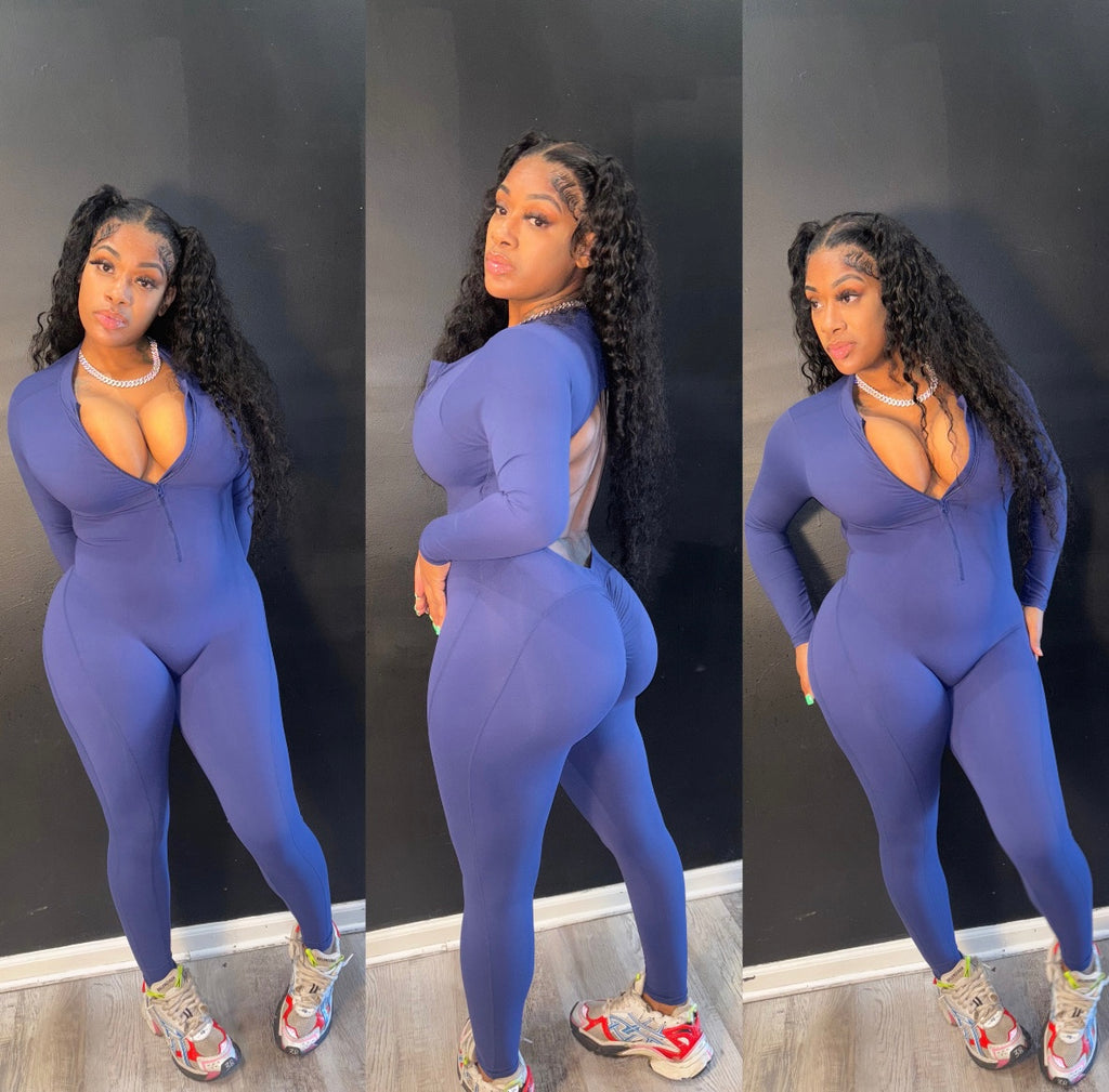 “ Backed Out “ Jumpsuit Blue