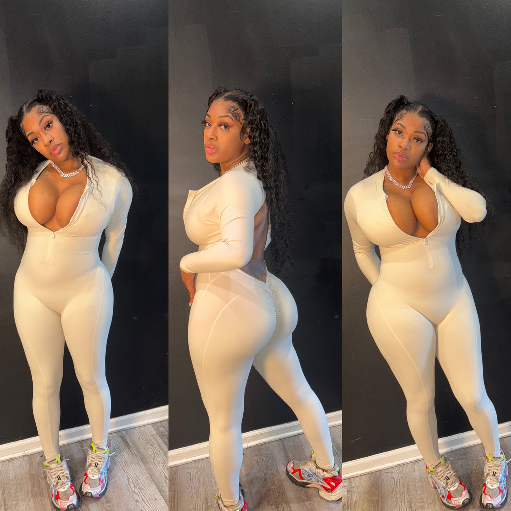 “Backed Out Jumpsuit” ( Cream )